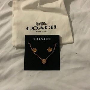 Coach Necklace with Floral Earrings